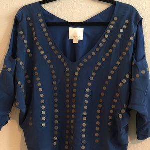 Silk blouse with metal sequin details